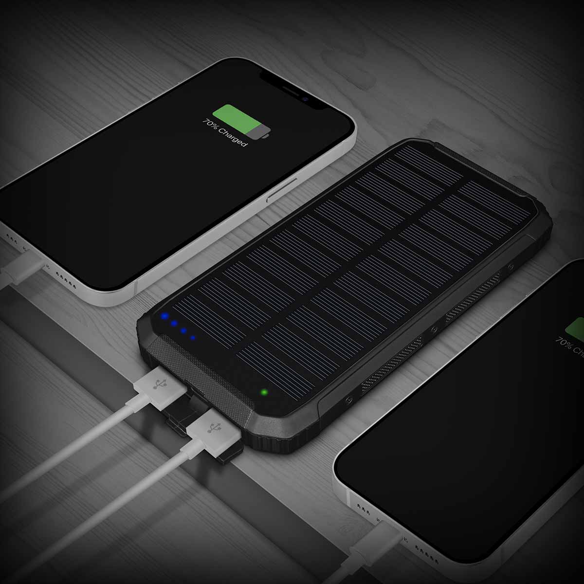 Duálny výstup USB-C a USB-A na nabíjanie viacerých zariadení