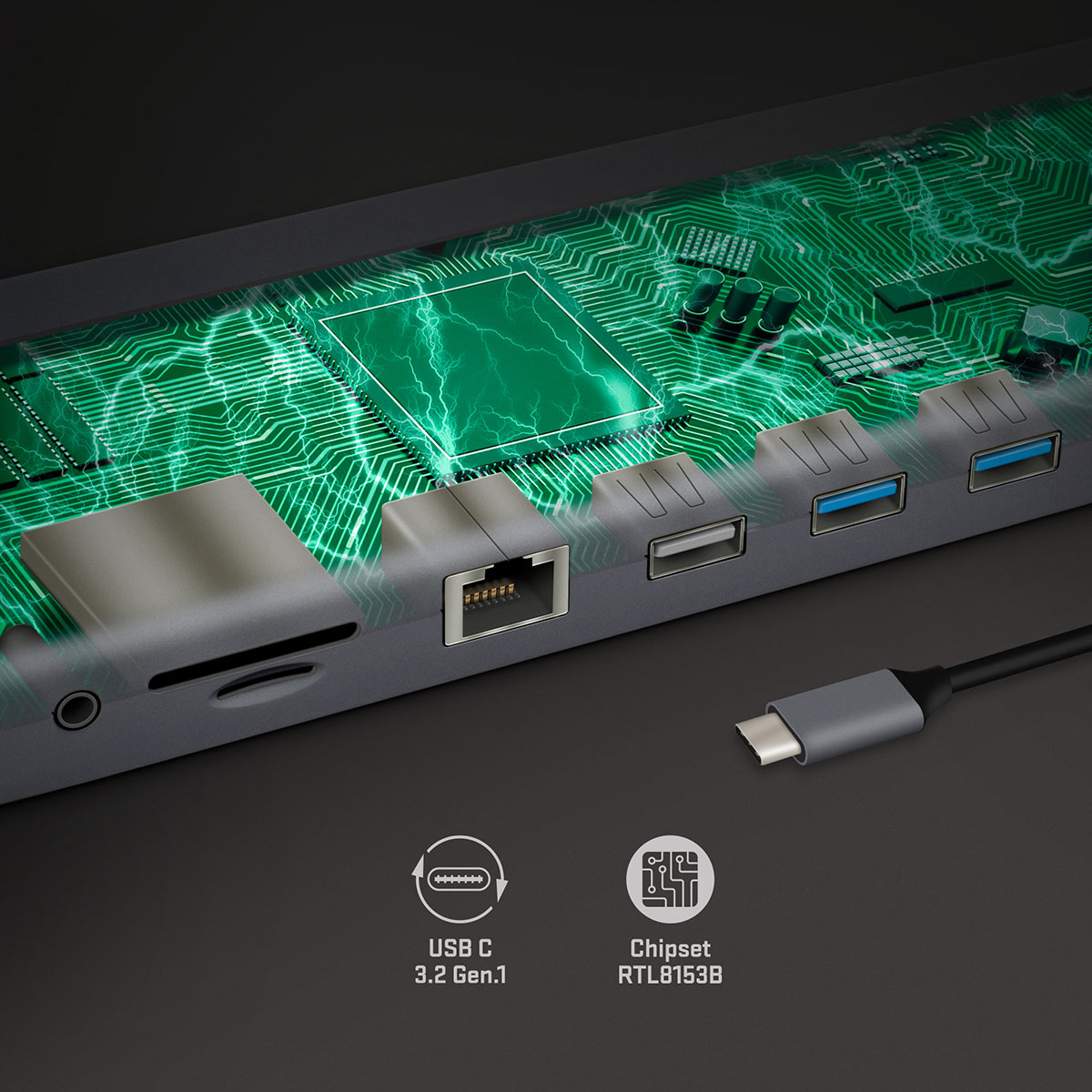 Rýchlosť vďaka USB-C 3.2 gen. 1 a inteligentnému chipsetu
